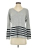 Fate 100% Cotton Stripes Gray Pullover Sweater Size S - photo 1