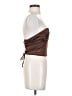 New Pink Brown Sleeveless Blouse Size S - photo 4