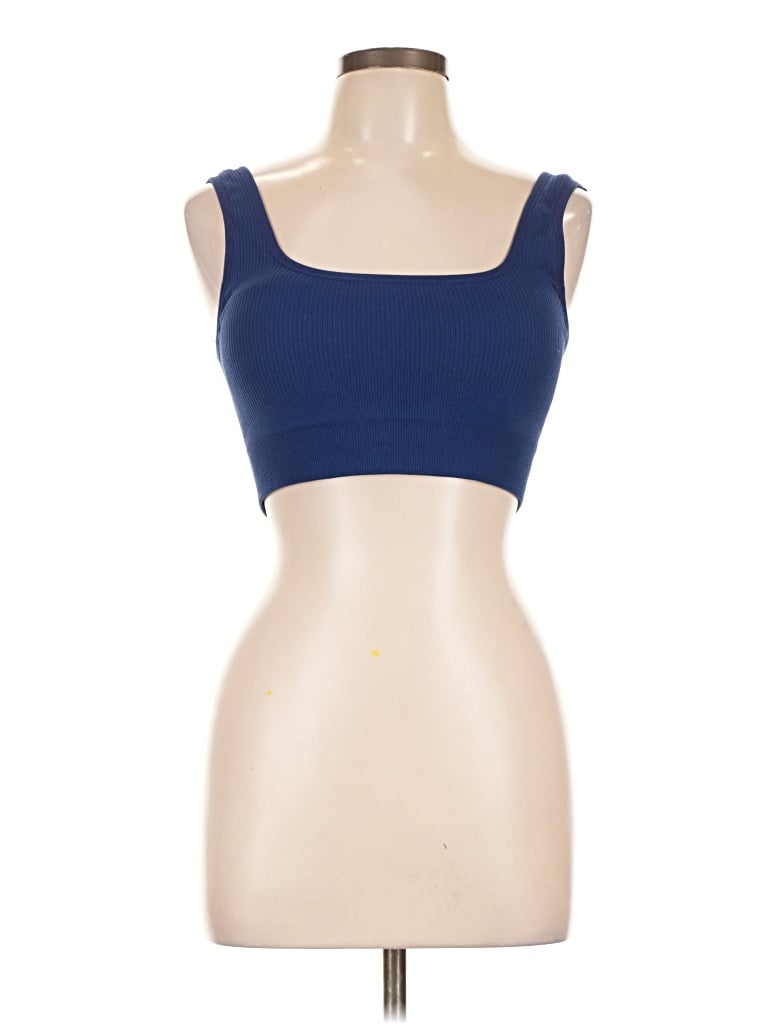 Pre-owned Unbranded Tank Top Blue Strapless Neckline Tops