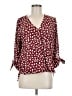 Weston 100% Polyester Burgundy 3/4 Sleeve Blouse Size M - photo 1