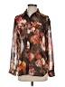 Chico's 100% Polyester Animal Print Brown Long Sleeve Blouse Size Sm (0) - photo 1