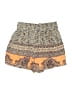 Mi ami 100% Rayon Paisley Green Shorts Size XS - photo 2