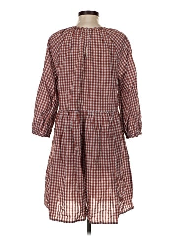 Madewell Gingham Seersucker Raglan Puff-Sleeve Mini Dress (view 2)