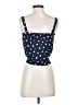 Madewell 100% Viscose Blue Button-Front Tie Tank in Daisy Dots Size XXS - photo 2