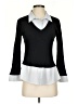 Trend Color Block Black 3/4 Sleeve Blouse Size 2 - photo 1