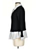 Trend Color Block Black 3/4 Sleeve Blouse Size 2 - photo 5