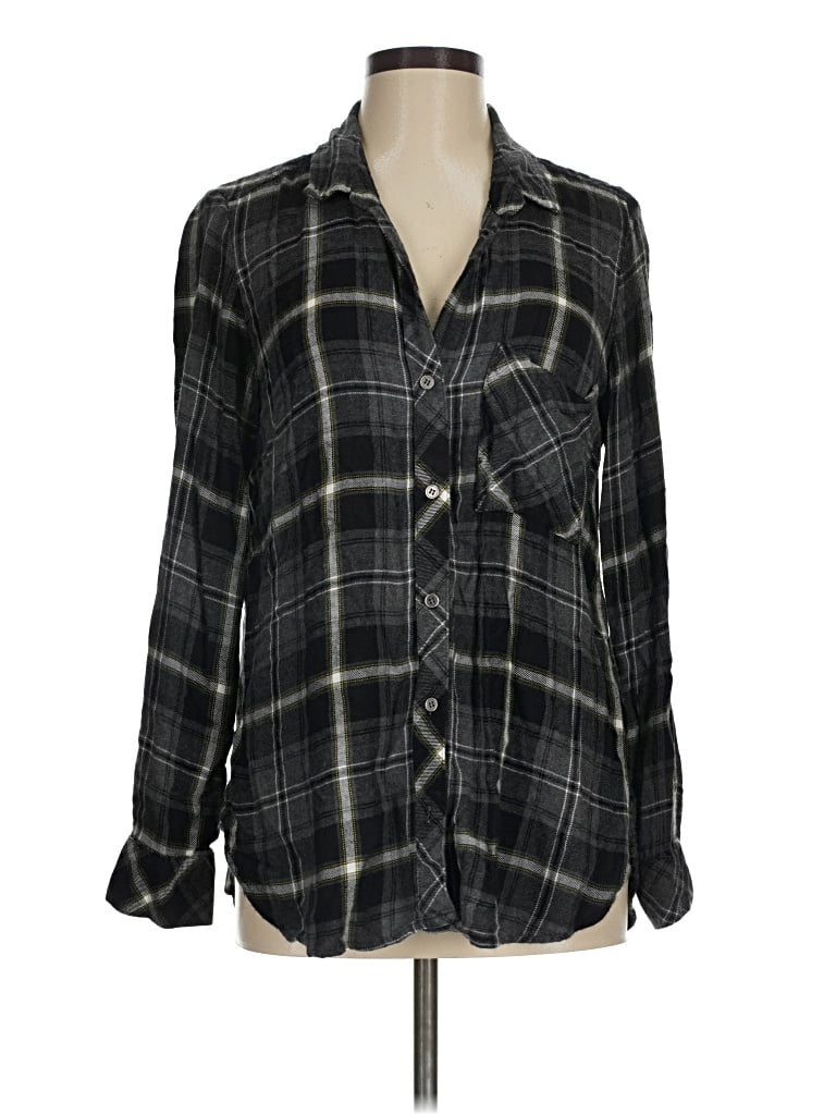 Pre-owned Bella Dahl Long Sleeve Blouse In Black