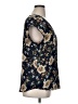Halogen 100% Polyester Floral Blue Short Sleeve Blouse Size XL - photo 4