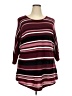 Avenue 100% Acrylic Stripes Burgundy Pullover Sweater Size 18 Plus - photo 1