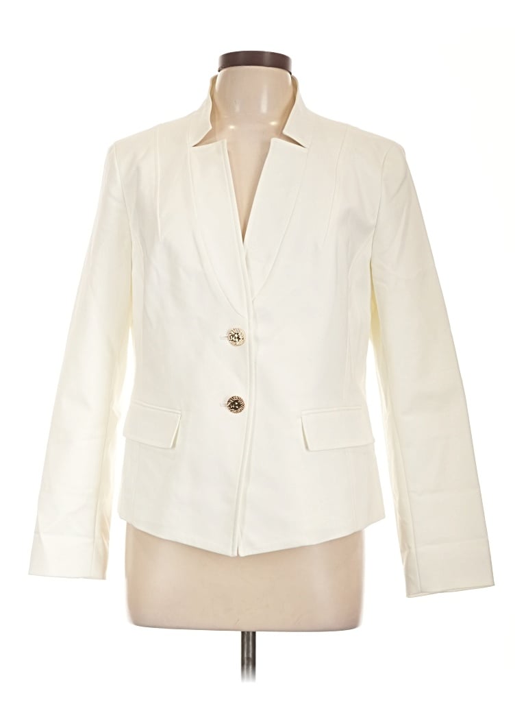 Pre-owned Anne Klein Blazer Jacket In Ivory