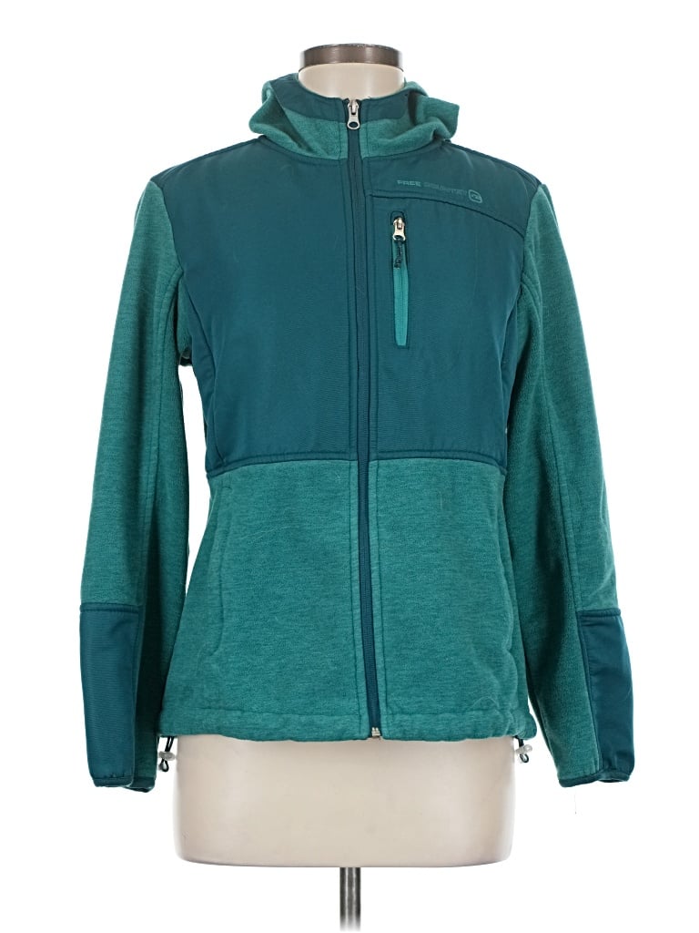 Pre-owned Free Country Zip Up Hoodie In Teal