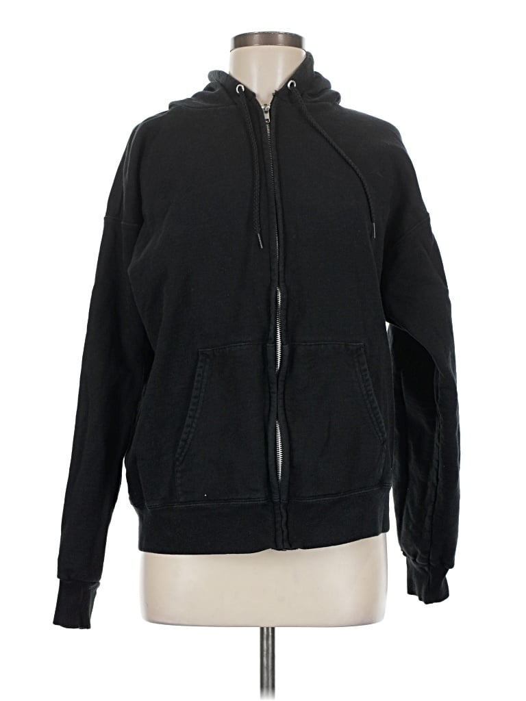 Pre-owned Hanes Zip Up Hoodie In Black