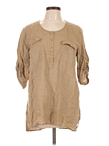 Ellen Tracy 3/4 Sleeve Button-Down Shirt (view 1)