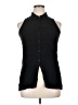 rue21 100% Rayon Black Sleeveless Button-Down Shirt Size XL - photo 1
