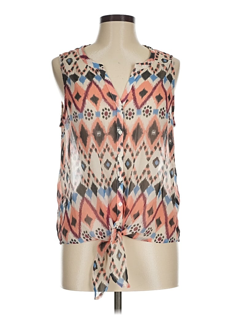 Pre-owned Lucky Brand Sleeveless Blouse In Tan