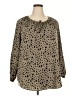 Unbranded 100% Polyester Polka Dots Brown 3/4 Sleeve Blouse Size 2X - photo 1