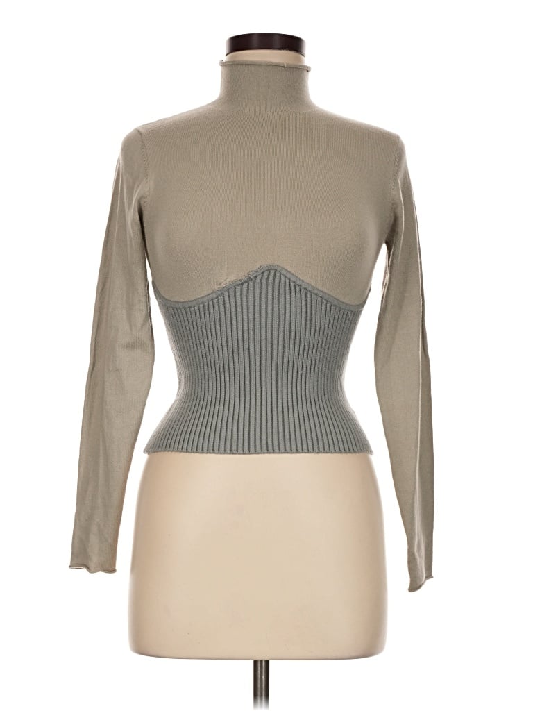 Pre-owned Zara Long Sleeve Turtleneck In Gray