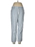 Ann Taylor LOFT Stripes Blue Linen Pants Size 10 - photo 1