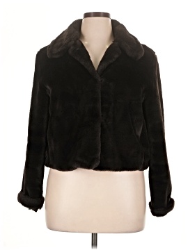 Black Rivet Faux Fur Jacket