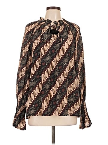 Figue Long Sleeve Silk Top (view 1)