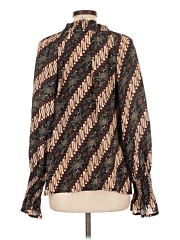 Figue Long Sleeve Silk Top (view 2)