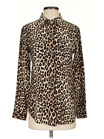 Equipment Long Sleeve Silk Top (view 1)