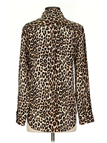 Equipment Long Sleeve Silk Top (view 2)