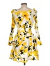 Boohoo 100% Polyester Floral Yellow Casual Dress Size 10 - photo 2