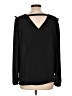 Ann Taylor LOFT 100% Polyester Black Long Sleeve Blouse Size L - photo 2