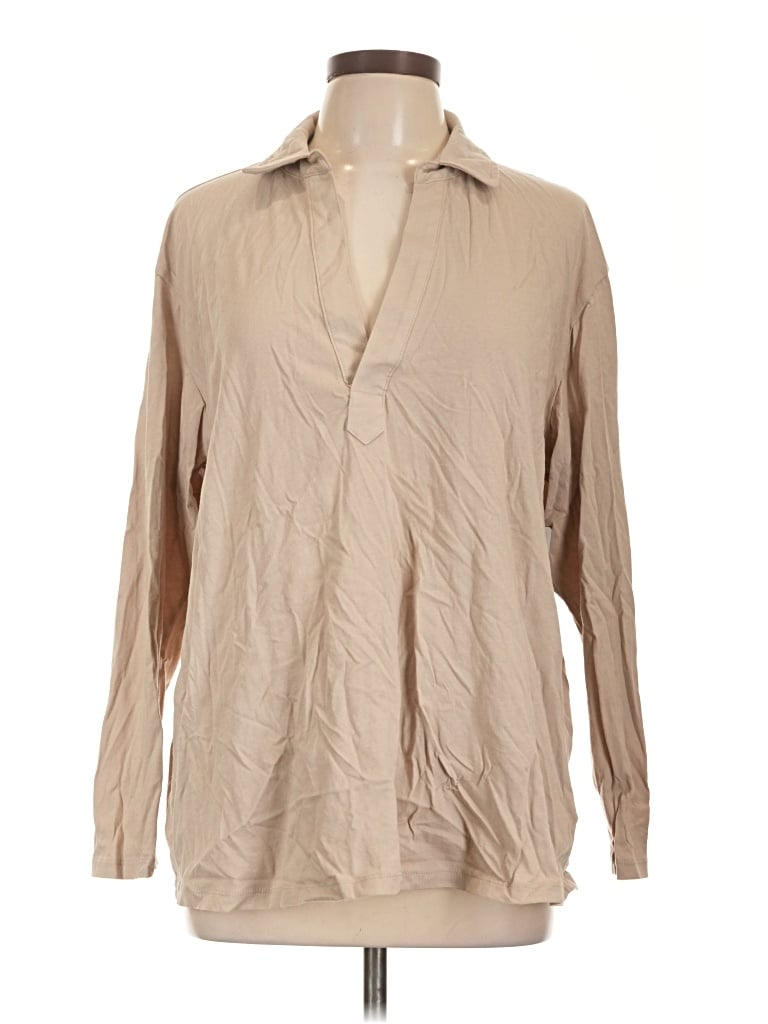 Torrid Long Sleeve Blouse In Nude