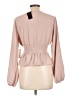 No Comment 100% Polyester Tan Long Sleeve Blouse Size L - photo 2