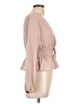 No Comment 100% Polyester Tan Long Sleeve Blouse Size L - photo 4