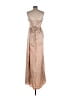 FAERIESTY Metallic Tan Cocktail Dress Size L - photo 2