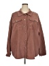 Shein Curve 100% Polyester Brown Long Sleeve Button-Down Shirt Size 20 Plus (4) - photo 1