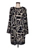 Papillon 100% Polyester Graphic Black Casual Dress Size M - photo 1