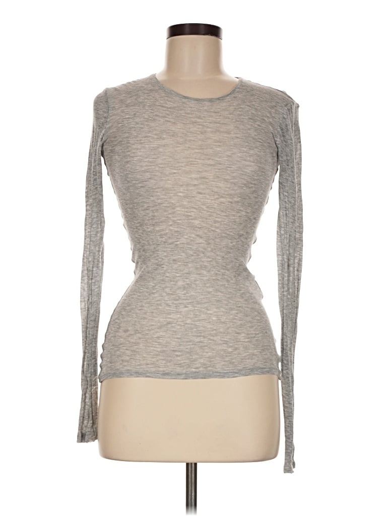 Pre-owned Zara Long Sleeve T-shirt In Gray