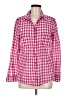 Gap Checkered-gingham Pink Long Sleeve Button-Down Shirt Size M - photo 1