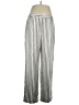 Theory 100% Silk Stripes Silver Silk Pants Size 16 - photo 1