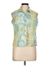 Brisas 100% Cotton Green Sleeveless Button-Down Shirt Size L (petite) - photo 1