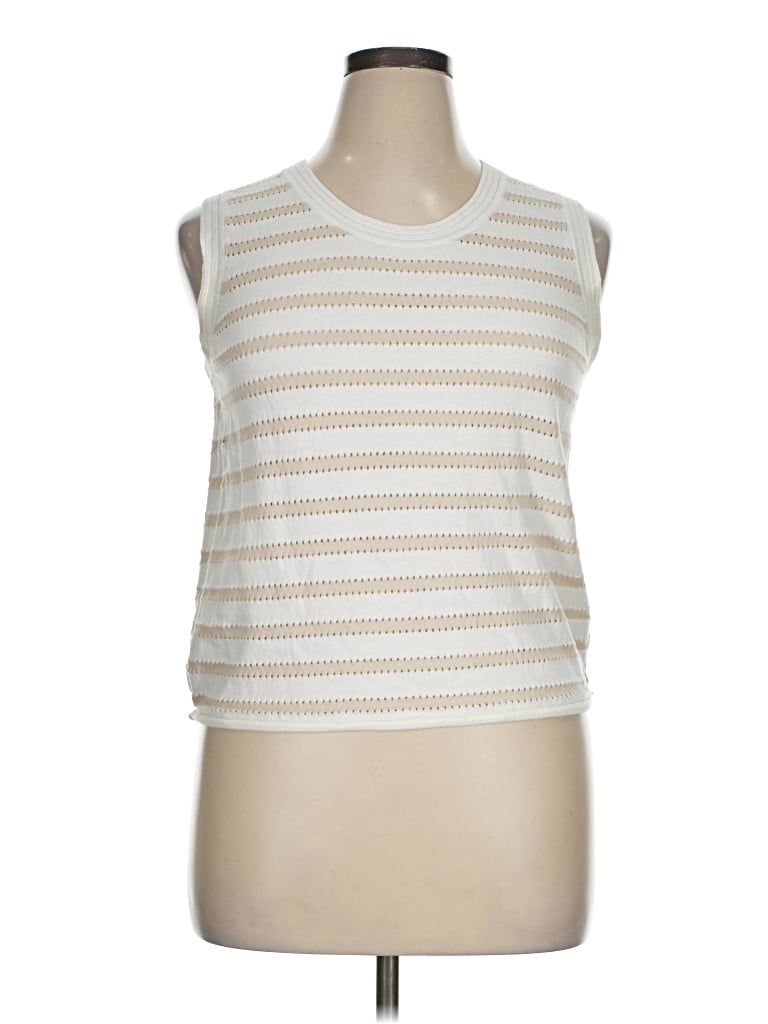 Pre-owned Express Sleeveless T-shirt In Ivory