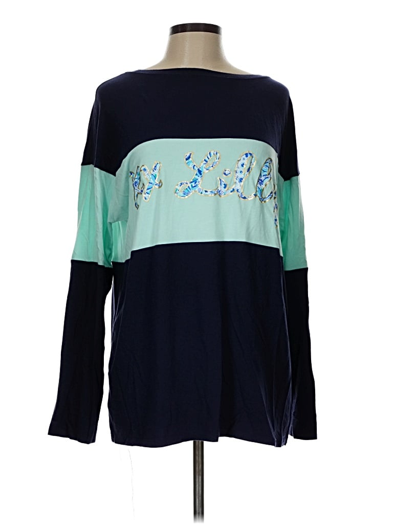 Pre-owned Lilly Pulitzer Long Sleeve T-shirt In Blue