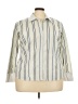 Lane Bryant Stripes Ivory Long Sleeve Button-Down Shirt Size 22 - 24 Plus - photo 1