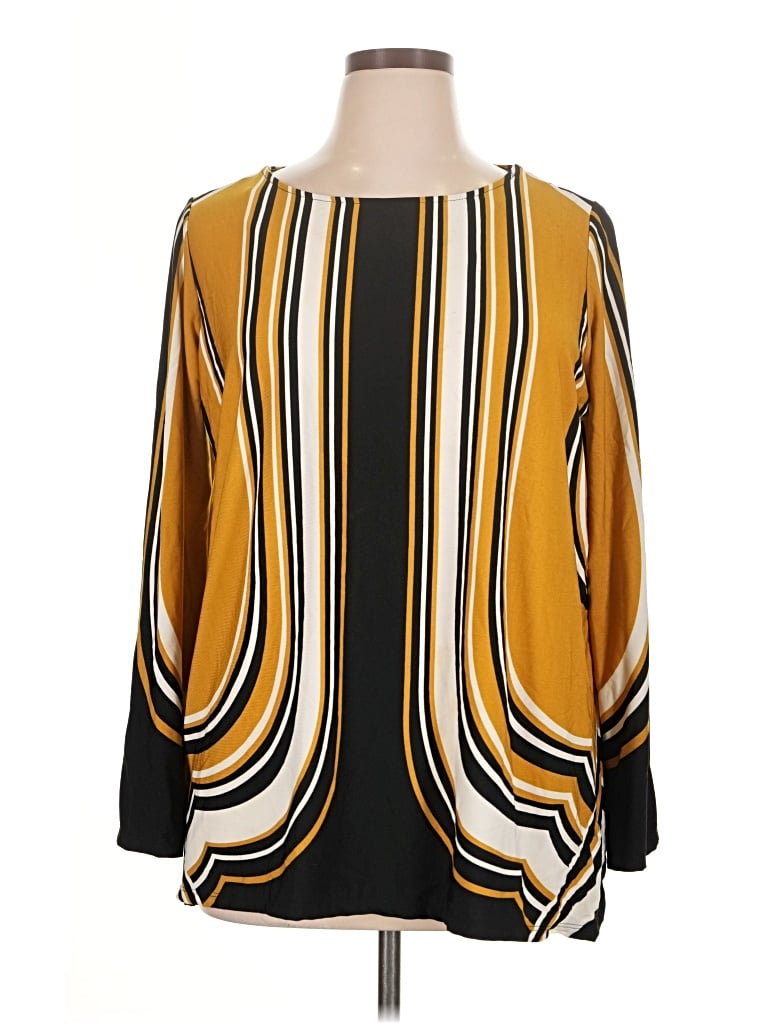 Pre-owned Ashley Stewart 3/4 Sleeve Blouse In Yellow