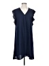 Halogen 100% Polyester Solid Blue Casual Dress Size L - photo 1