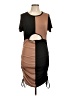 Shein Curve 100% Polyester Color Block Brown Casual Dress Size 12 Plus (0) - photo 1