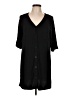 DKNY Black 3/4 Sleeve Button-Down Shirt Size L - photo 1