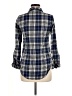 Love Notes 100% Cotton Plaid Blue Long Sleeve Button-Down Shirt Size M - photo 2