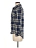 Love Notes 100% Cotton Plaid Blue Long Sleeve Button-Down Shirt Size M - photo 5