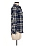 Love Notes 100% Cotton Plaid Blue Long Sleeve Button-Down Shirt Size M - photo 4