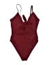 Unbranded Solid Burgundy One Piece Swimsuit Size S - photo 1